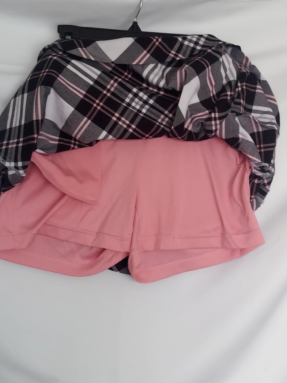 Golf Plaid Mini Skirt in Black, Gray & Pink - Picture 7 of 9